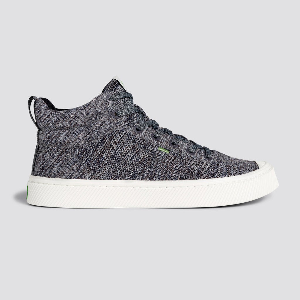 IBI HIGH Cariuma High Top Bamboo Weave Knit Vegan Grise Homme | EWB-1231021